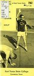 Track, tennis, golf pressbook by East Texas State College, Commerce. Dept. of Health and Physical Education.