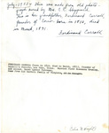 Ferdinand Carroll, Reverse