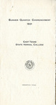 Summer Quarter Commencement by East Texas State Normal College