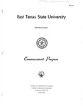 Commencement Program by East Texas State University