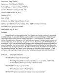 Harry Mitchell, Oral History Index by Harry Mitchell and Rachel Branch