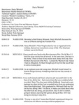 Harry Mitchell, Oral History Moment Script by Harry Mitchell, Rachel Branch, Allan Folsom, and Nick Sprenger