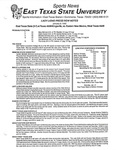 East Texas State (3-7) at Texas A&M-Kingsville, Vs. Eastern New Mexico, West Texas A&M by East Texas State University. News Service.