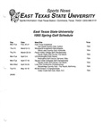 East Texas State University 1995 Spring Golf Schedule