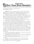 Ward Achieves As Usual by Dan Lathey and East Texas State University. News Service.