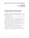 Hemingway 'Personal Visit' to Start March 9 by Mary Lou Hazal and East Texas State University. News Service.