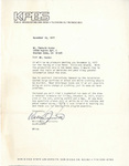 Letter from William J. Pivirotto to Peanuts Hucko, 1977-11-16