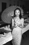 Student Holding Oil Paper Umbrella by East Texas State University