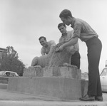 Lambda Chi Alpha Members Washing Resting Lion by East Texas State University