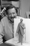 Gordon Thomas with Miniature William L. Mayo Statue Model by Texas A&M University-Commerce