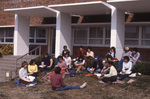 Students Gathered Outside of Sowers Education South by East Texas State University