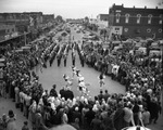 Pep Rally in Downtown Commerce, Texas by East Texas State Teachers College