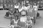 Panhellenic Council with Resting Lion Statue and Wreath by East Texas State University