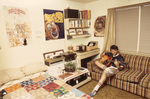 Student Playing Guitar in Dorm Room by East Texas State University