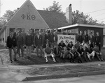 Phi Kappa Theta Fraternity Members Outside Fraternity House by East Texas State University