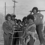 Delta Sigma Theta Sorority Members Posing with Playset by East Texas State University