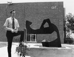 Charles McGough in Front of Art Building, Front by East Texas State University