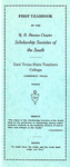 First Yearbook of the R.B. Binnion Chapter Scholarship Societies of the South by East Texas State Teachers College
