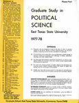 Graduate Study in Political Science by East Texas State University