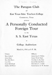 A Personally Conducted Foreign Tour on the S.S. East Texas by East Texas State Teachers College