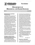 Department of Biological and Earth Sciences Newsletter by Texas A&M University-Commerce